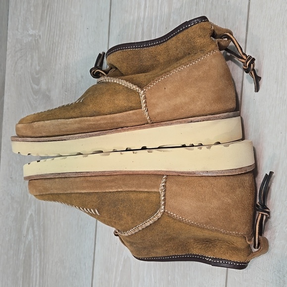 UGG Men's Ankle Brown Sheepskin Suede Boots Platform Shoes Sz 7 - Picture 10 of 13